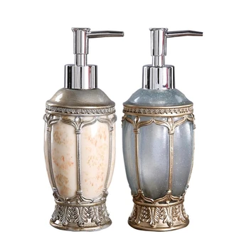 

1pc Resin Pump Bottle Refillable Container Countertop Decorative Lotion Dispenser for Shampoo Shower Gel Liquid Soap