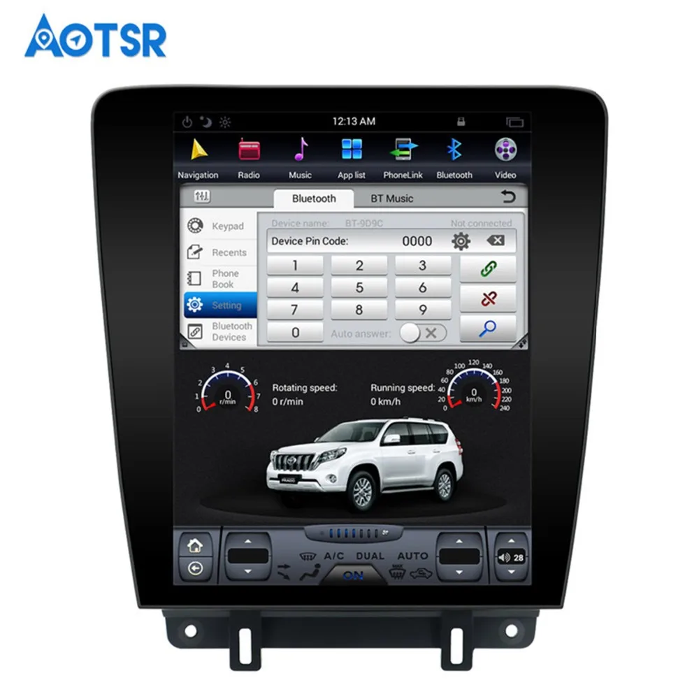 Clearance Tesla style Android Car GPS Navigation For Ford Mustang 2010-2014 black head unit multimedia radio tape recorder no DVD player 0