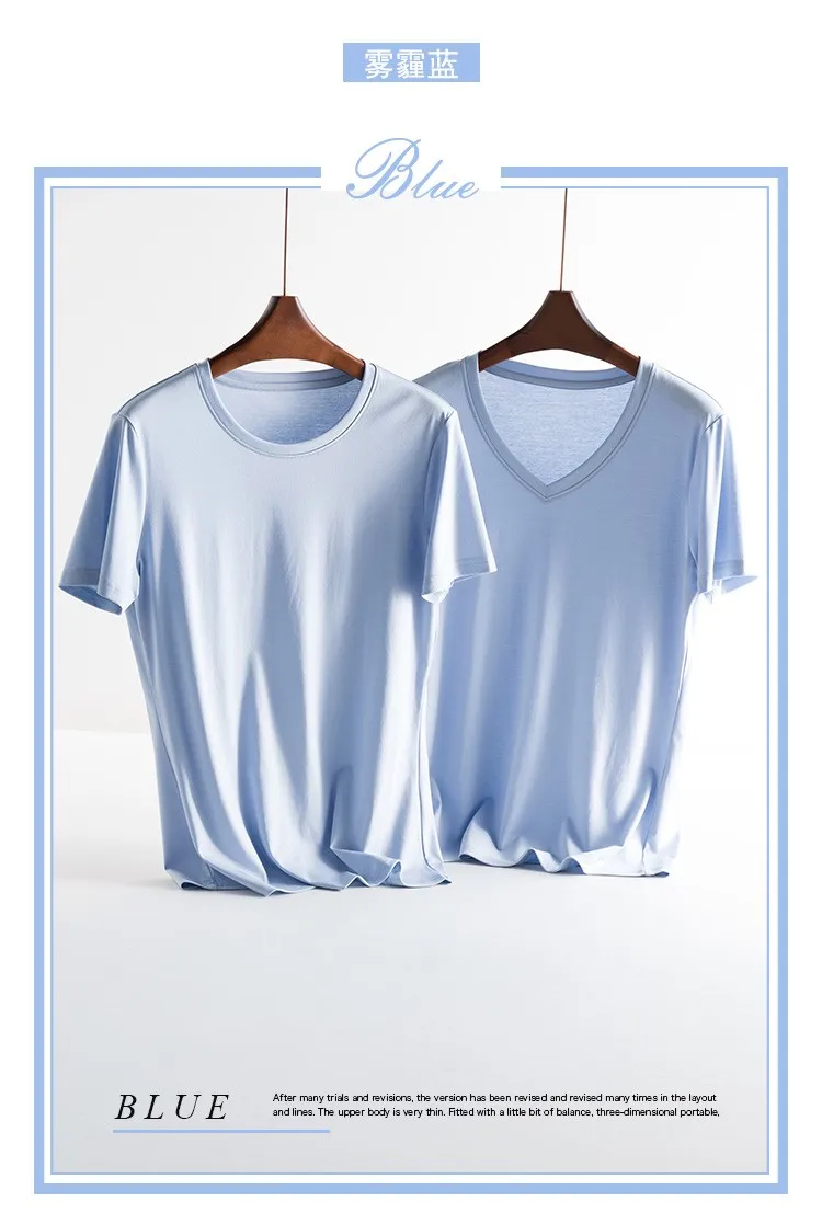 Высококачественная роскошная женская футболка из мерсеризованного хлопка с круглым вырезом, футболка с коротким рукавом, шелковая на ощупь, летняя одежда для отпуска, v-c