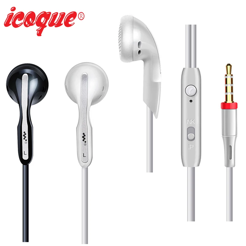 Wired Earphones Flat Wire Cable 3.5mm Head Plug In Ear Earbuds for