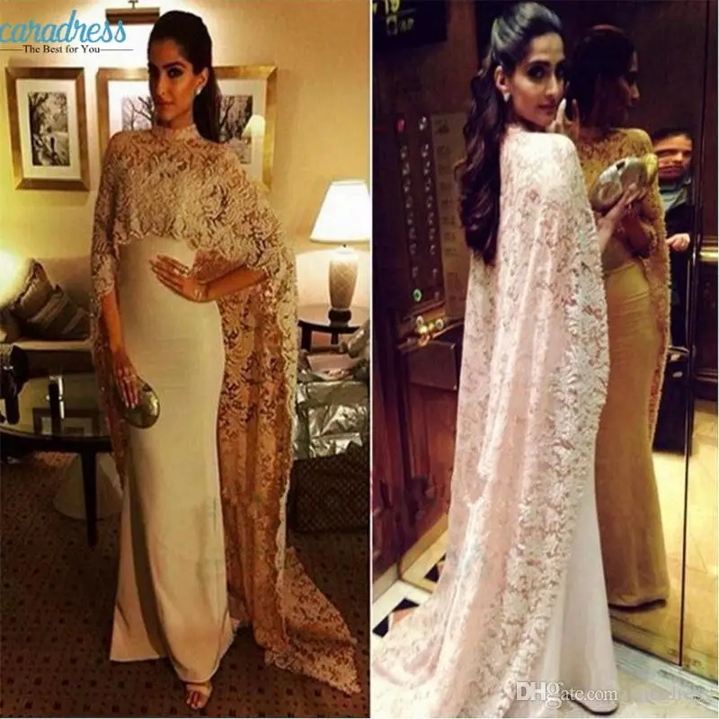 Мусульманский Sonam Kapoor в Паоло Себастьян длинное кружевное арабское платье для