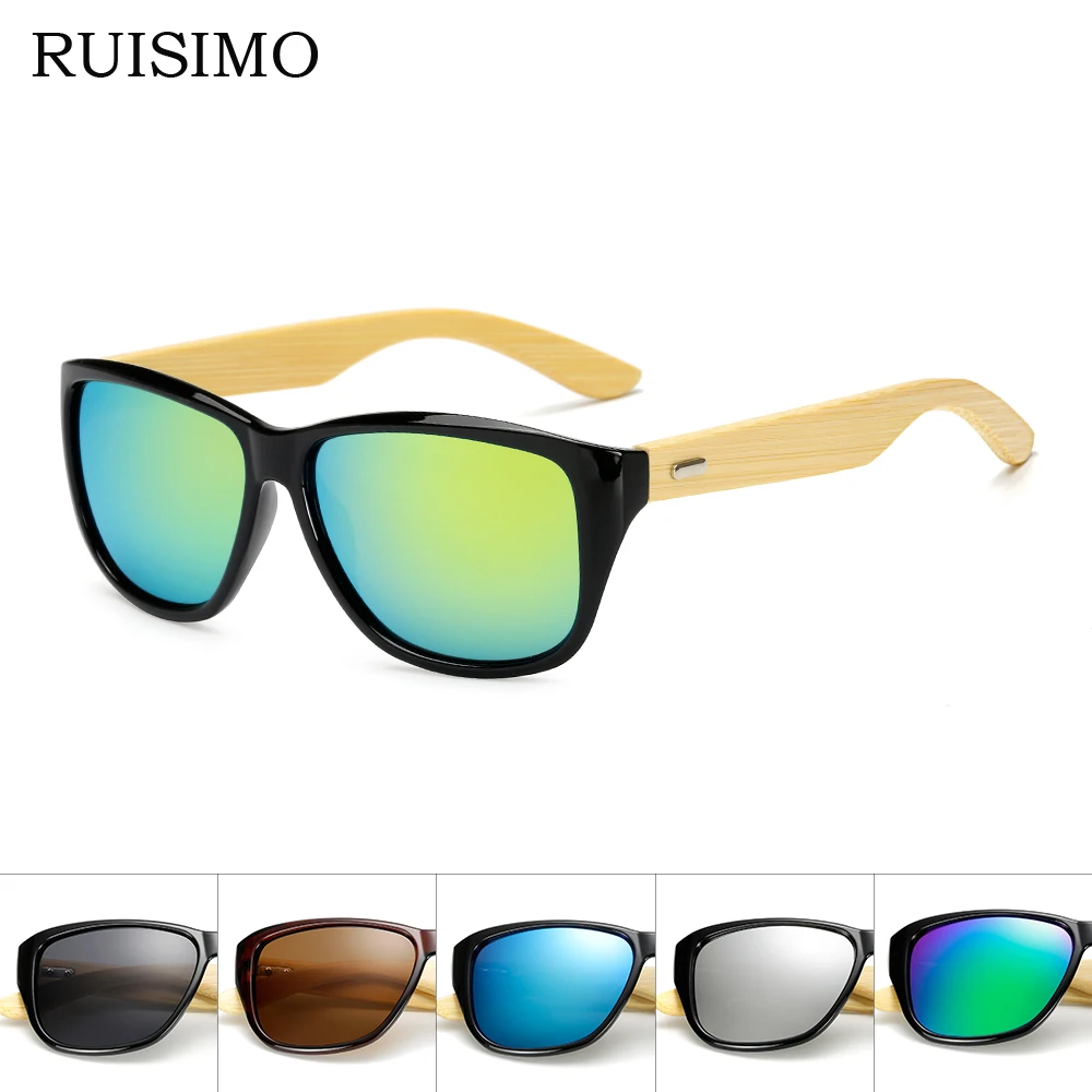 

Original Wooden Bamboo Sunglasses Men Women Mirrored UV400 Sun Glasses Real Wood Shades Gold Blue Outdoor Goggles Sunglases Male