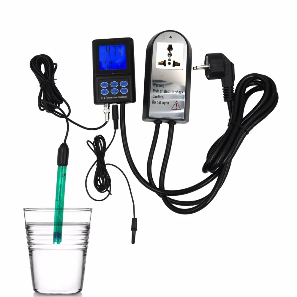 

LCD Digital PH Meter Tester Temperature Controller Aquarium Pool Water analyzer 0.00~14.00pH Range with Output Power 20%off