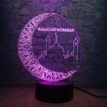 

Ramadan Mubarak Lighting Moon city 3D LED Lamp Bedside Table Lamp sleep lighting decor Night Light Atmosphere lamp