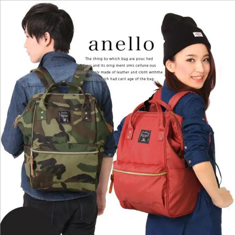 

anello ring backpack canvas school printing ring bag supreme backpack women's vintage brand male women backpack youth bag