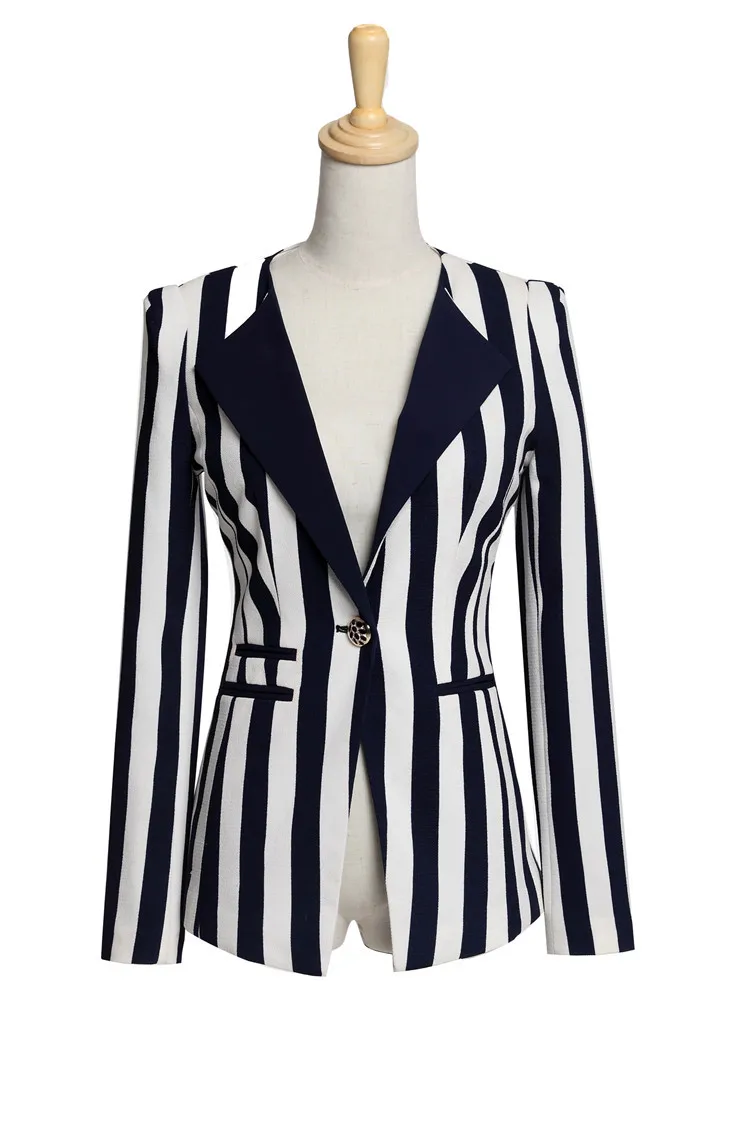 Collection Black And White Striped Blazer Womens Pictures - Reikian