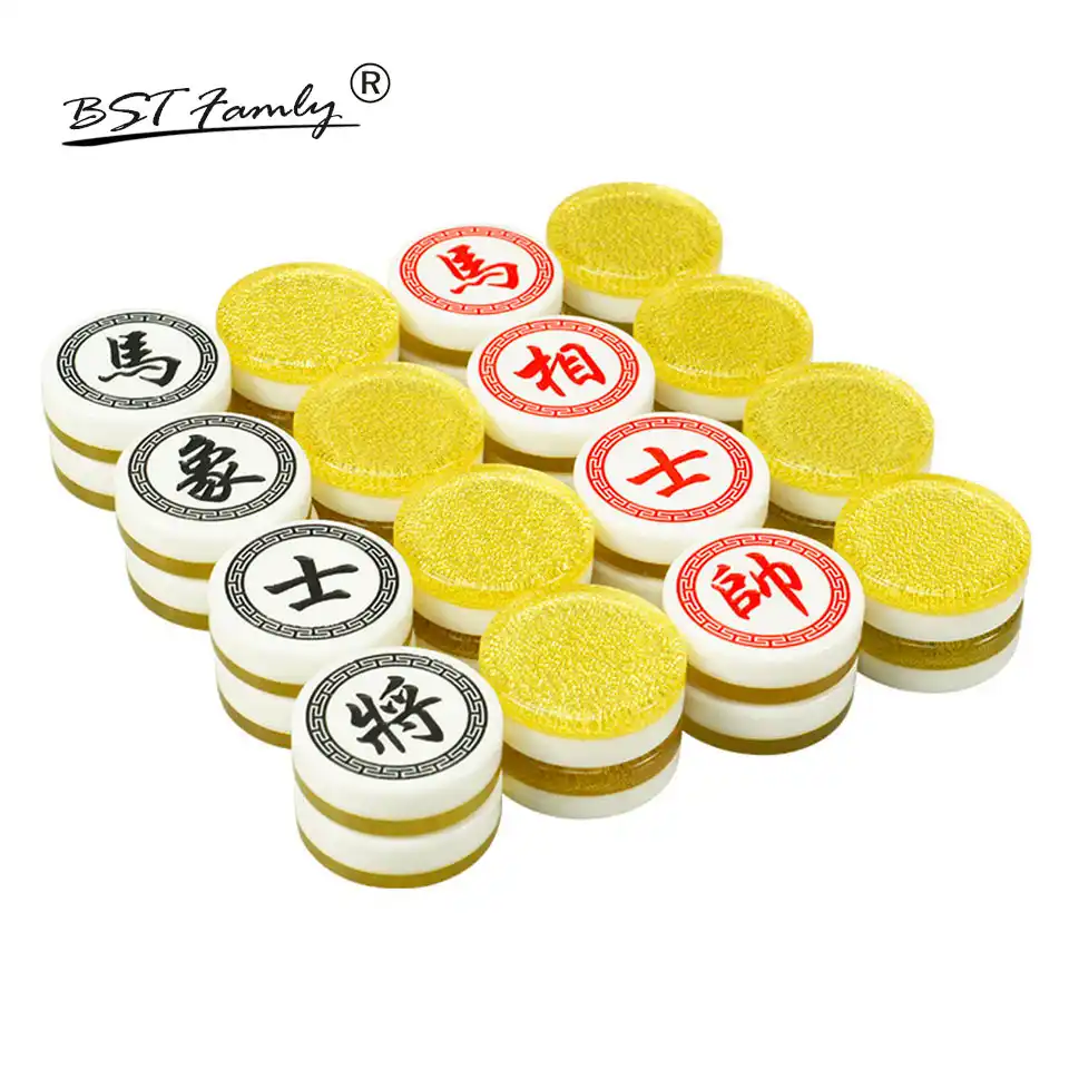 Details about / Wooden Box Acrylic Pieces Chinese Chess Xiang Qi Drawer Puzzle Kids Gifts Games