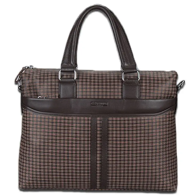 

LOEIL New leather men's bag checkered Messenger bag creative leather handbag business briefcase wholesale