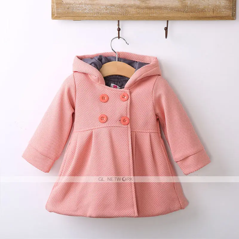 Новая брендовая Милая одежда для маленьких девочек осень-зима теплая куртка с капюшоном верхняя одежда парка для девочек