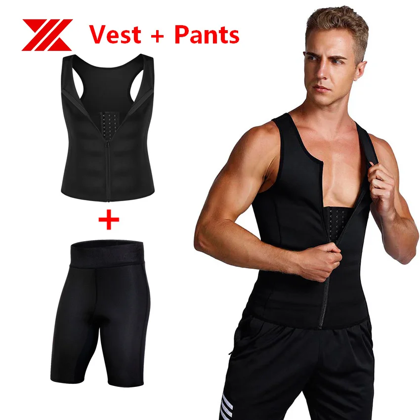 Men/'s Shaper Body Slim Activewear Neoprene Shirt Fat Burner Waist Trainer Vest