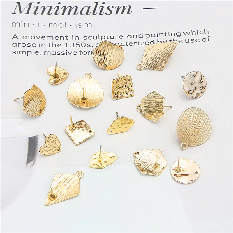 

New Arrival 10pcs Simple Eardrop Base Earrings Findings With One Hole Women DIY Charms Stud Earrings Jewelry Making Accessories