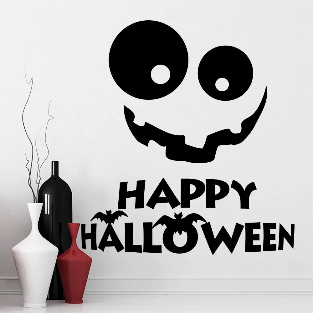 Happy Halloween Wall Decals Smile Decal Holiday Home Decor Vinyl