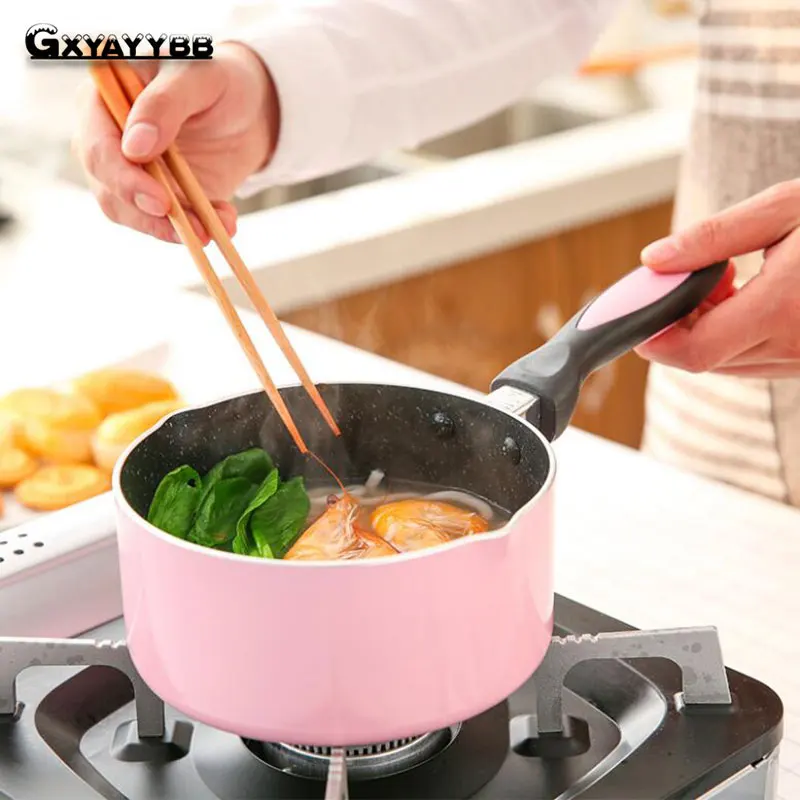 

GXYAYYBB 16CM Aluminum Alloy Mini Milk Pan Cooking Tools Composite Bottom Soup Pot Kitchen Cookware Gadgets Useful Small Hot Pot