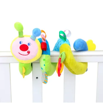 

Colorful Animal Music Plush Doll Kids Educational Caterpillar Rattle Infant Gift Stroller Hanging Bed Winding Rattles Baby Toys