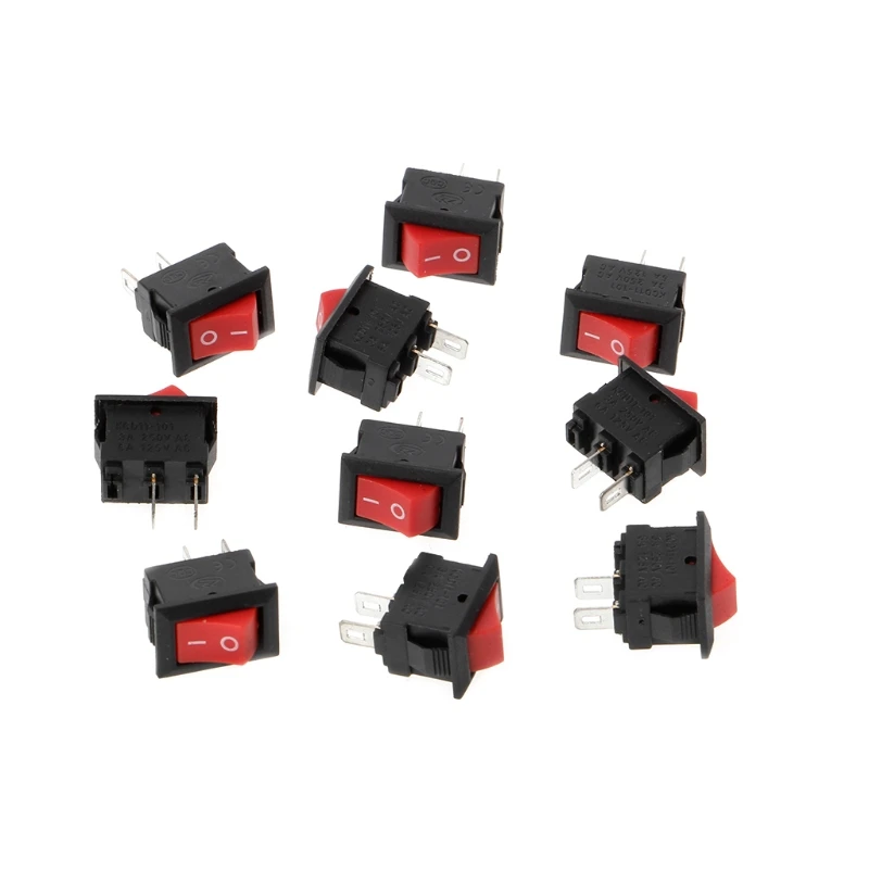 

10Pcs 10x15mm 2 Pin SPST ON/OFF Soldering Terminal Boat Rocker Switch 3A AC 250V