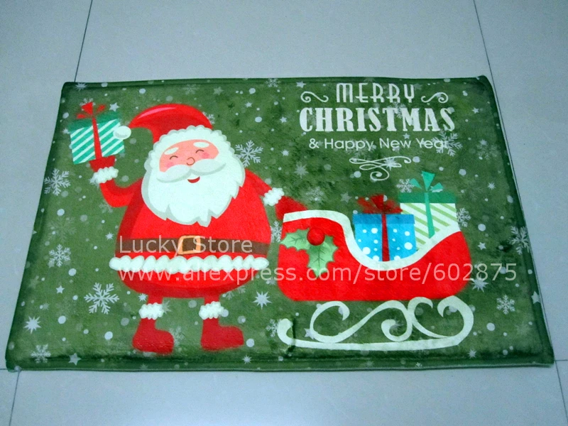 MERRY CHRISTMAS TO A HAPPY SANTA DOORMAT MINI RUG FOR MINIATURE DOLL HOUSE