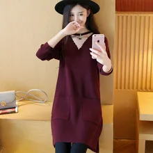 OHCLOTHING 6561, ожерелье с v-образным вырезом и карманом, длинный свитер 50, однотонная подкладка