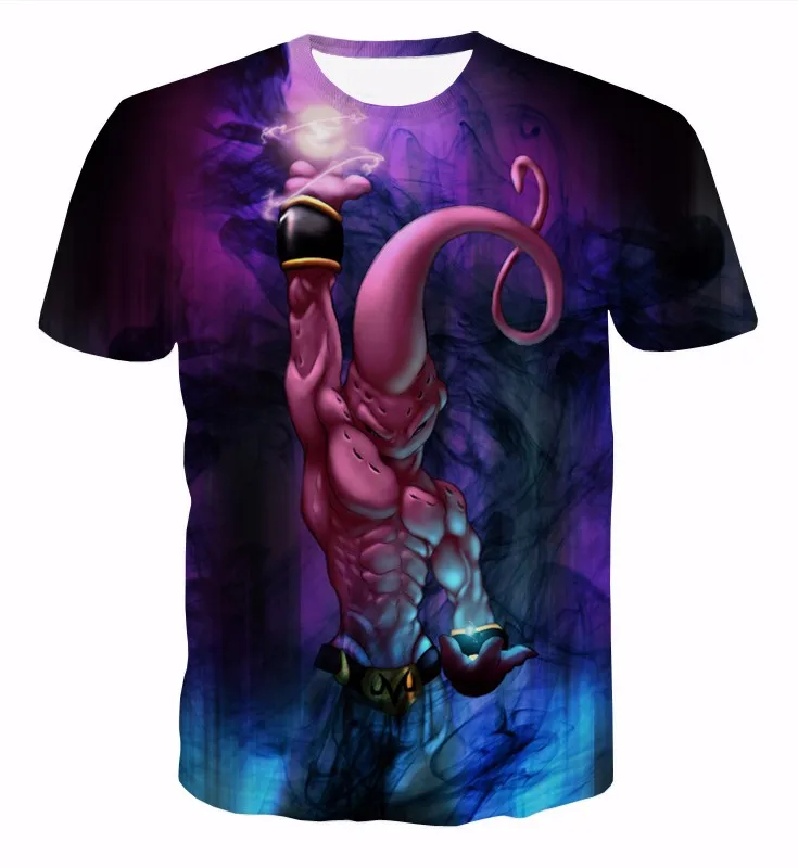 Малыш Буу футболки &quotразрушение&quot Классический Аниме Majin Buu Harajuku для мужчин