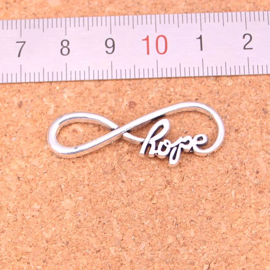 

15pcs Tibetan Silver Plated infinity symbol hope Charms Pendants for Necklace Bracelet Jewelry Making DIY Handmade 39*15mm