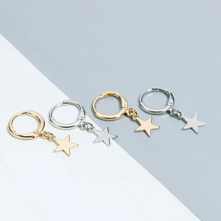 

European and American fashion simple ladies earrings five-pointed star earrings new stars rings earrings wedding blessing gifts