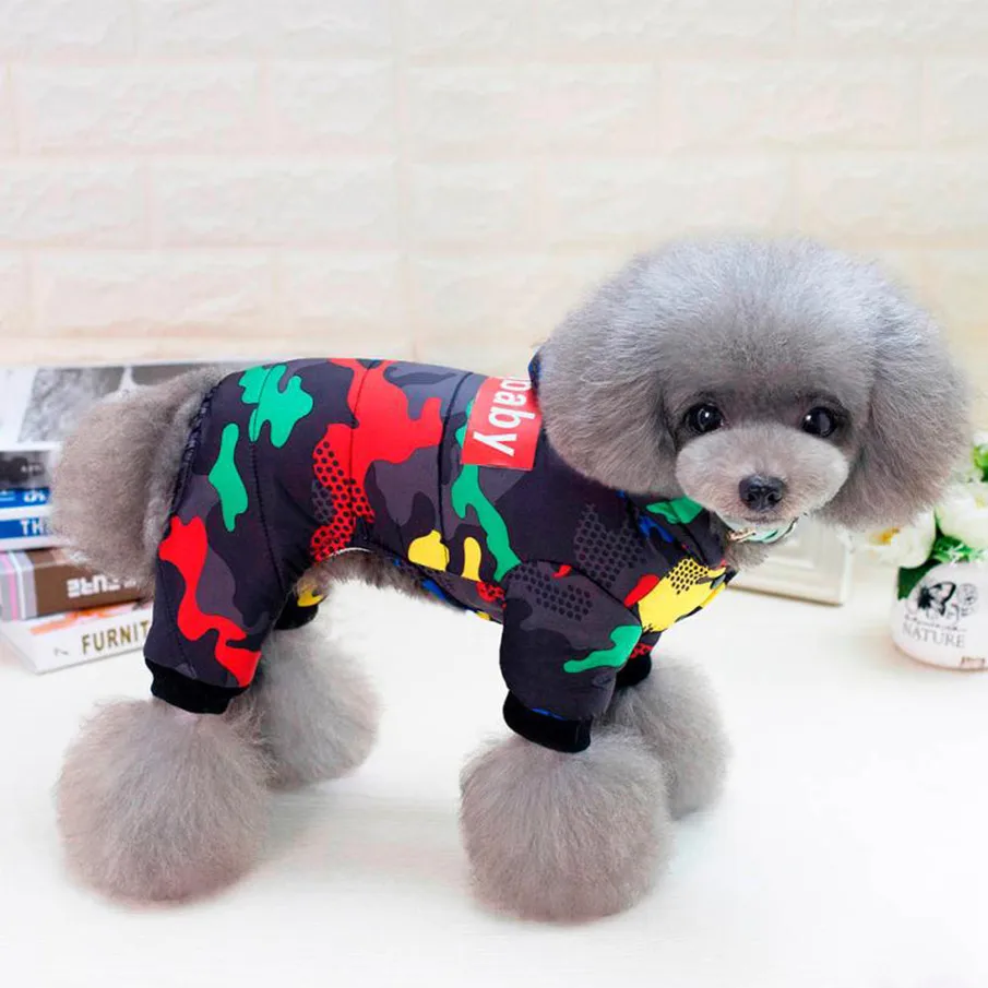Camouflage Waterproof Fabric Dog Coat Winter Pet Dog Clothes Thickening