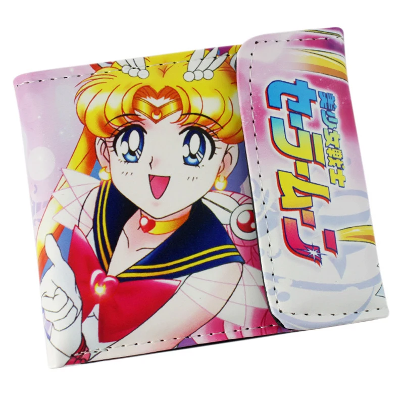 

Colorful Japanese Anime Sailor Moon PU Short Purse Wallet With Button