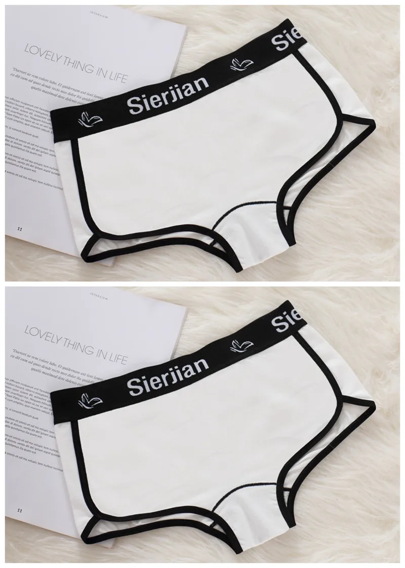 2PCS Fitness boyshorts women underwear cotton female Panties ladies Panty womens boxer briefs motion shorts Letter Fashion - Цвет: 2 White