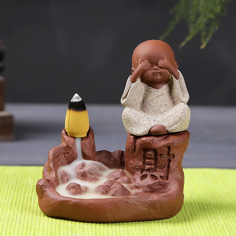 Керамическая горелка для благовоний с драконом для дыма, как вода, потоковая вниз, художественное ремесло, благовония, конусная печь, домашний декор+ 5 конусов