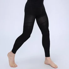 Горячие мужские шорты для похудения утягивающая, компрессионная брюки управления растягивающиеся износостойкие брюки дышащие Фитнес Брюки Черный Белый NY021