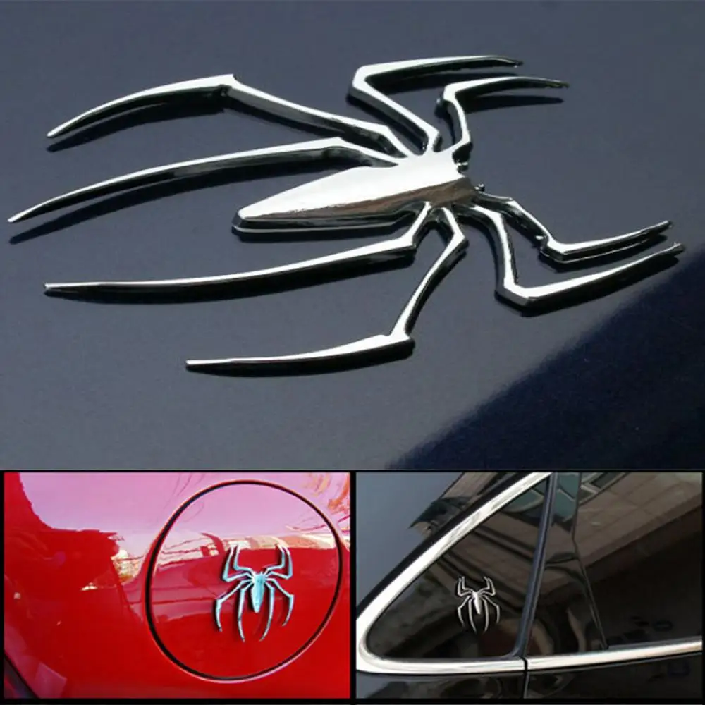 

SEKINNEW Universal Metal Spider Emblem Chrome 3D Car Truck Motor Decal Sticker Car Accessories Car Styling Fashion