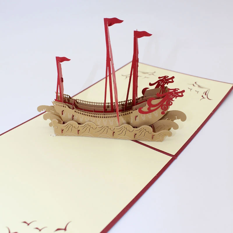 3D Ручная работа Китайский YI FAN FENG SHUN лодка все идет плавно парусный корабль
