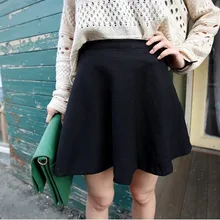 Женская шерстяная бальная юбка с высокой талией