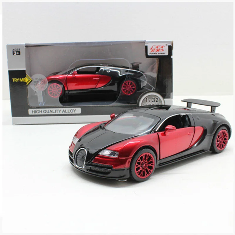 Для Bugatti Veyron сплав супер гоночный автомобиль модель игрушки Diecast тянуть назад 3 двери музыкальный свет модель автомобиля скорость колеса 2018