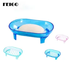 FEIGO большой размер распределитель мыла блюдо прозрачные аксессуары для мыла посуда коробка держатель Контейнер для сливного отверстия мыльница F42