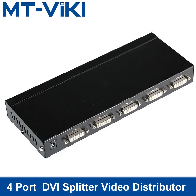 MT-VIKI 4 порта DVI разветвитель видео 1 вход выхода несколько ЖК-мониторов