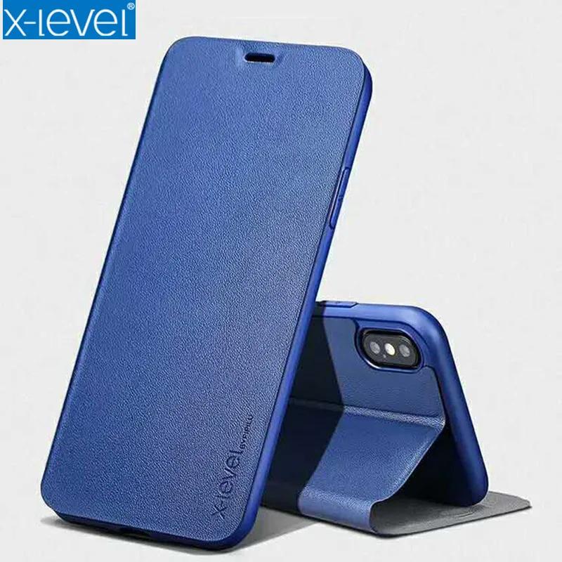 

X-Level Business Style PU Leather Flip Phone Case for Apple iPhone X Cover Luxury Stand Case Cover for iPhone X Case Capa