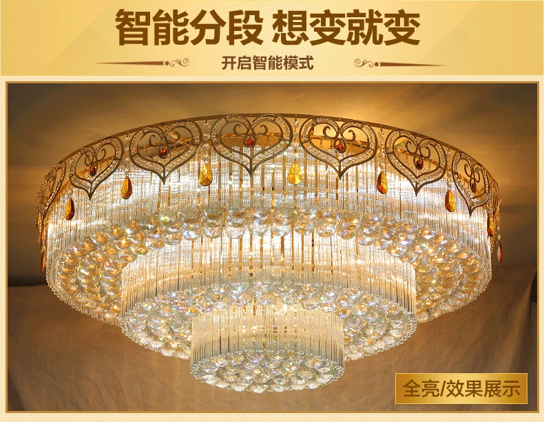 

Modern led ceiling lamp crystal lamp golden living room lamp round bedroom lighting villa hall lamp led lighting fixture led