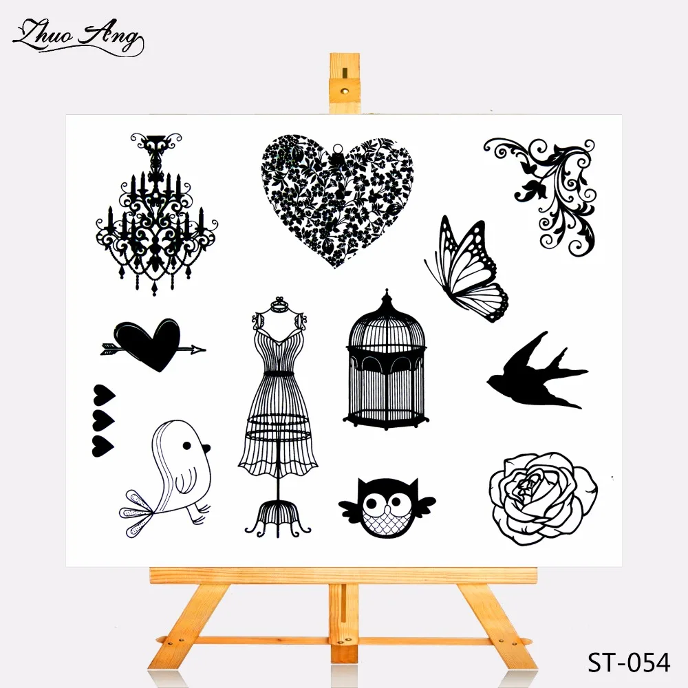 

ZhuoAng Transparent Clear Stamp Beautiful Bird And Cage Seal for DIY Scrapbooking Photo Album Card Making DIY Decoration Supply