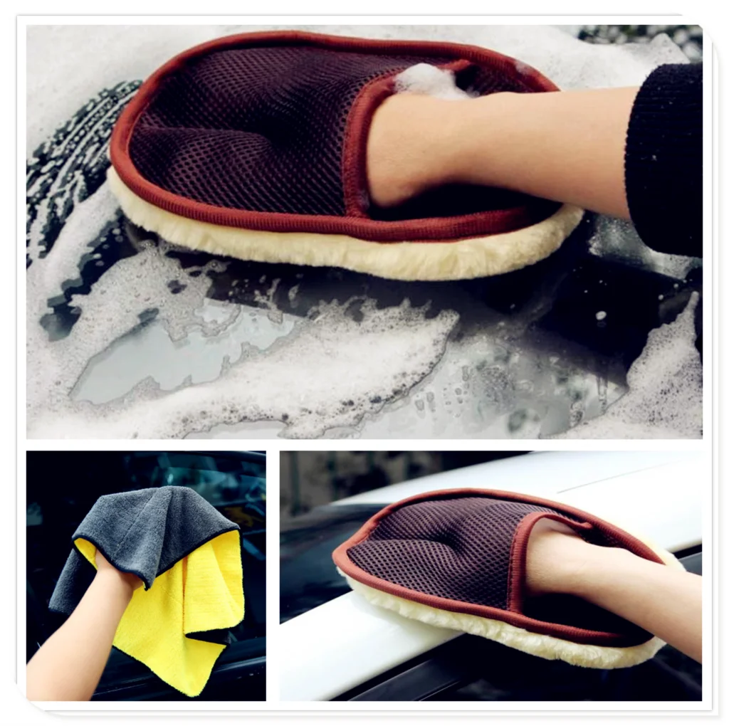 Car Styling wool Washing Gloves Cleaning Washer Cloth Towel FOR BMW 335is Scooter Gran 760Li 320d 135i E60 E36 F30 | Автомобили и