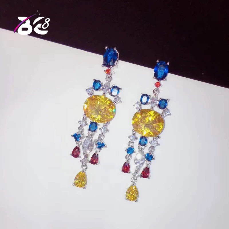 

Серьги-подвески женские геометрической формы с фианитом, E757