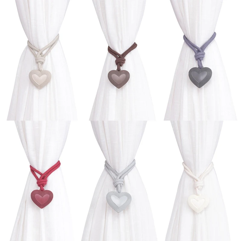 1Pcs Resin Heart Curtains Tie Back Holder Cotton Curtains Buckle Clips With Auspicious Clouds Home Curtain Strap Decoration