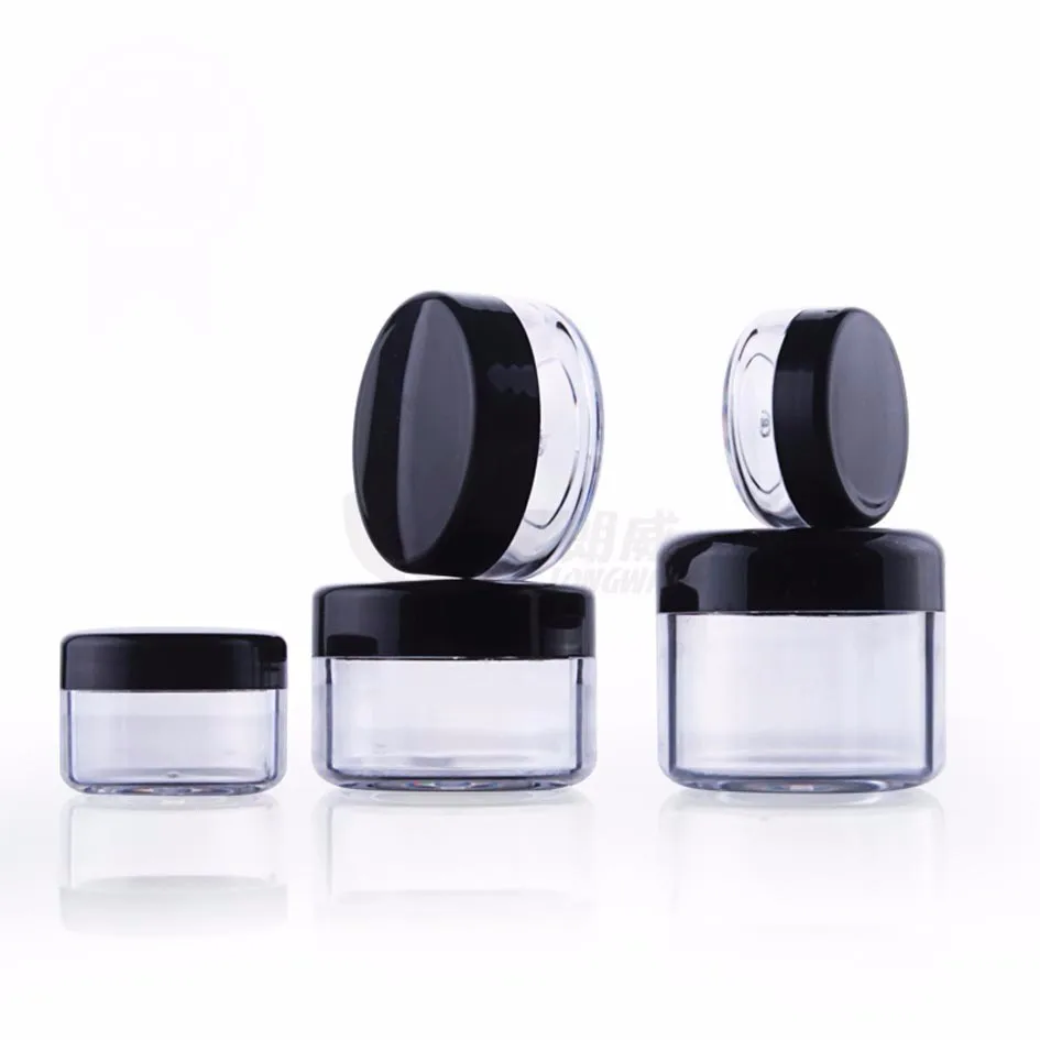 

50pcs/lot 3g 5g 10g 15g 20g Small cream jar Empty Refillable Bottles Sample Cosmetic Container Eyeshadow Makeup Packaging Case