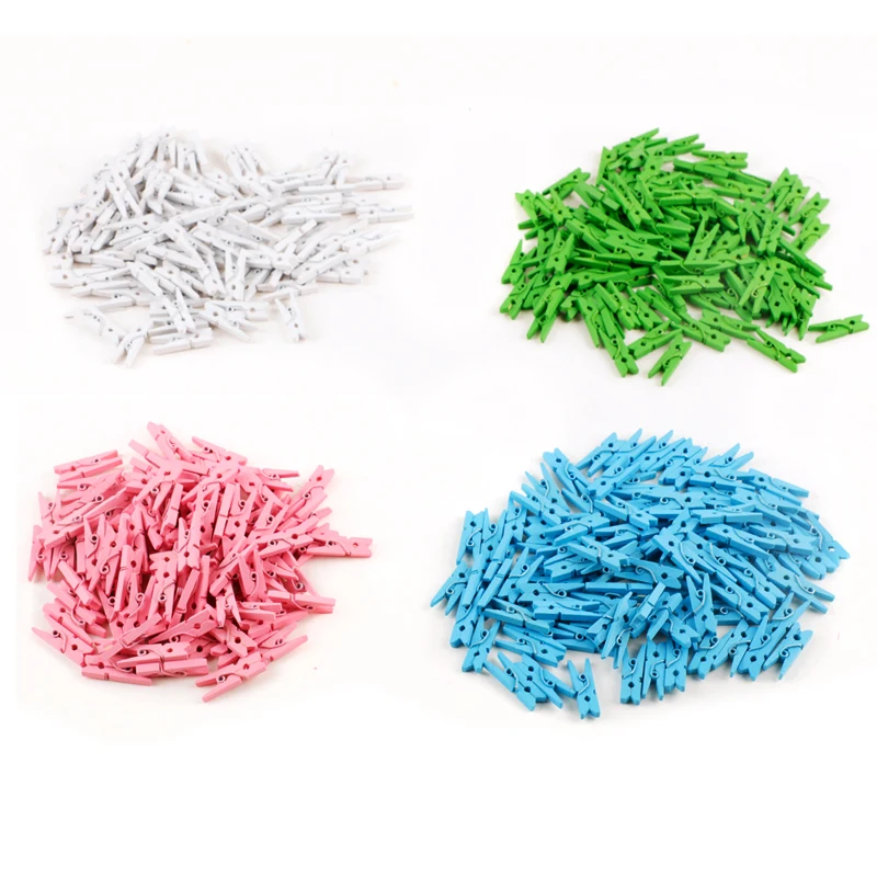 HOURONG 100 unids/lote Mini Clothespin de madera Pinza de madera artesanía Clips DIY ropa foto papel Peg Clothespin boda fiesta Decoración HOURONG 100 unids/lote Mini Clothespin de madera Pinza de madera artesanía Clips DIY ropa foto papel Peg Clothespin boda fiesta Decoración