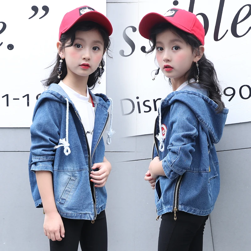 

Spring and autumn season girl denim jacket fashion round standard denim jacket