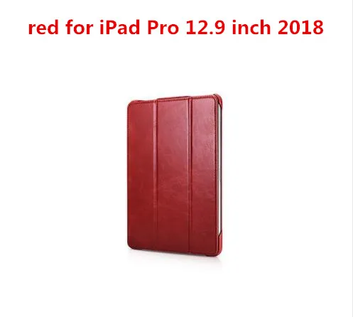 Для iPad Pro 11 дюймов бренд Icarer, винтажный серия натуральная кожа чехол для Apple iPad Pro 12,9 дюймов кожаный чехол - Цвет: red for 12.9 inch