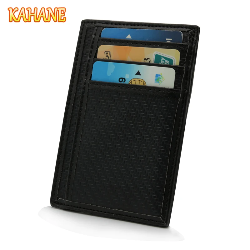 Kahane M Logo Carbon Fiber Men Wallet Car Driver License