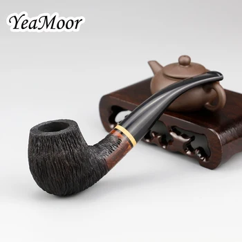 

Classic Bent Smoking Pipe 9mm Filter Briar Tobacco Pipe Random Carved Briar Pipe 74 tools free Briar Wood Pipe Smoke Accessory