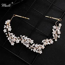 Miallo новейший маленький золотого цвета цветы кристалл сплав Лоза волос Свадебные аксессуары для волос свадебные тиары и короны