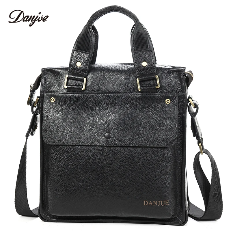 DANJUE Casual Mens Handbag Fashion Business Bag For Male Mini Genuine ...