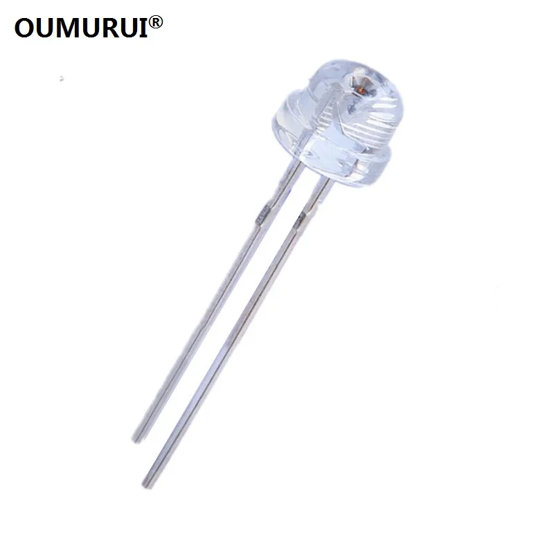 F5 Высокая яркость 5 мм LED strawhat диод короткие ноги излучающий красный свет 620-625nm 0 06 w